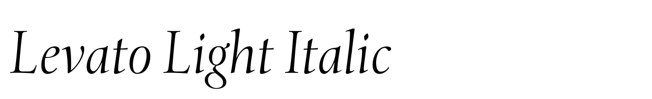 Levato Light Italic